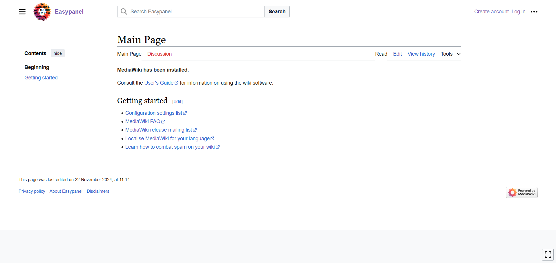 MediaWiki Screenshot