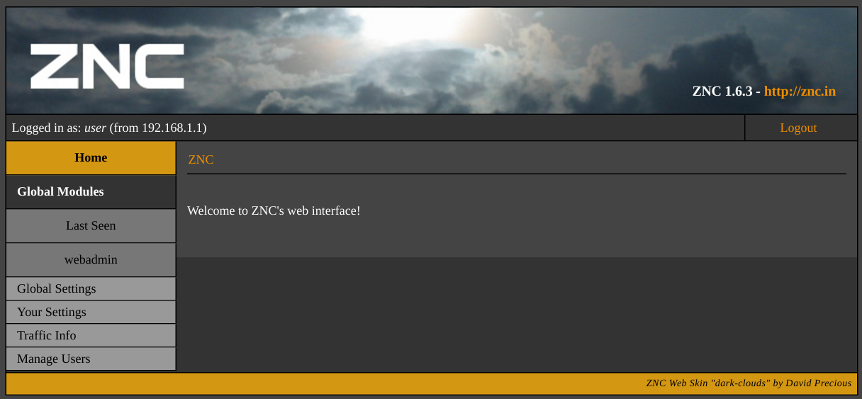 ZNC Screenshot