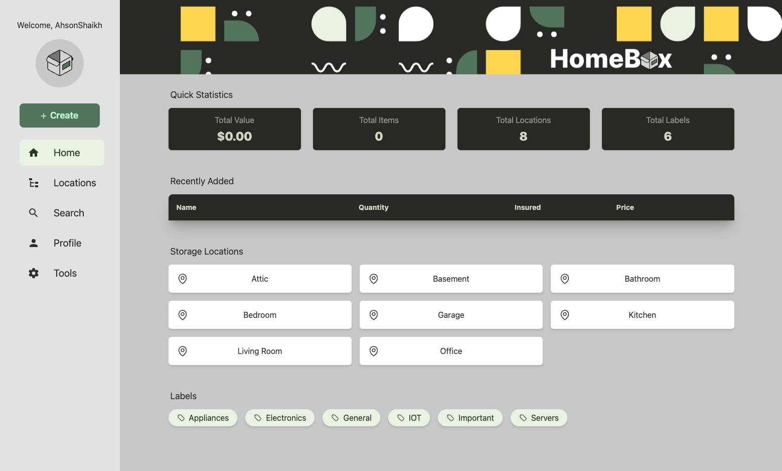 Homebox Screenshot