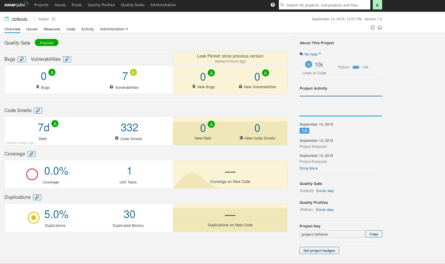 SonarQube Community Screenshot