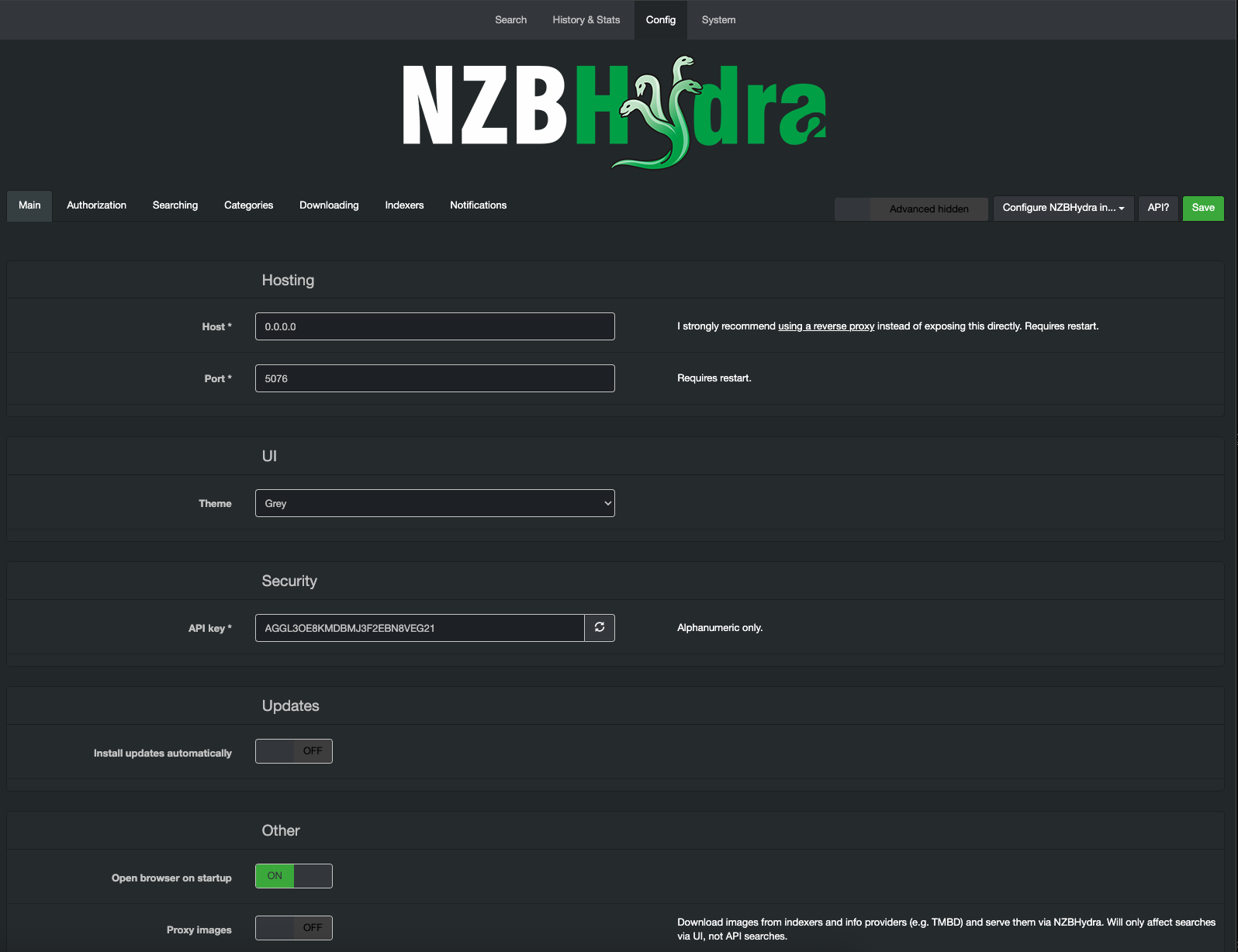 Nzbhydra2 Screenshot